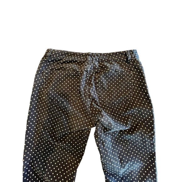 Chaps Capris crop Denim Navy White Polka Dots Womens Cropped Jean size 10 - Picture 3 of 4